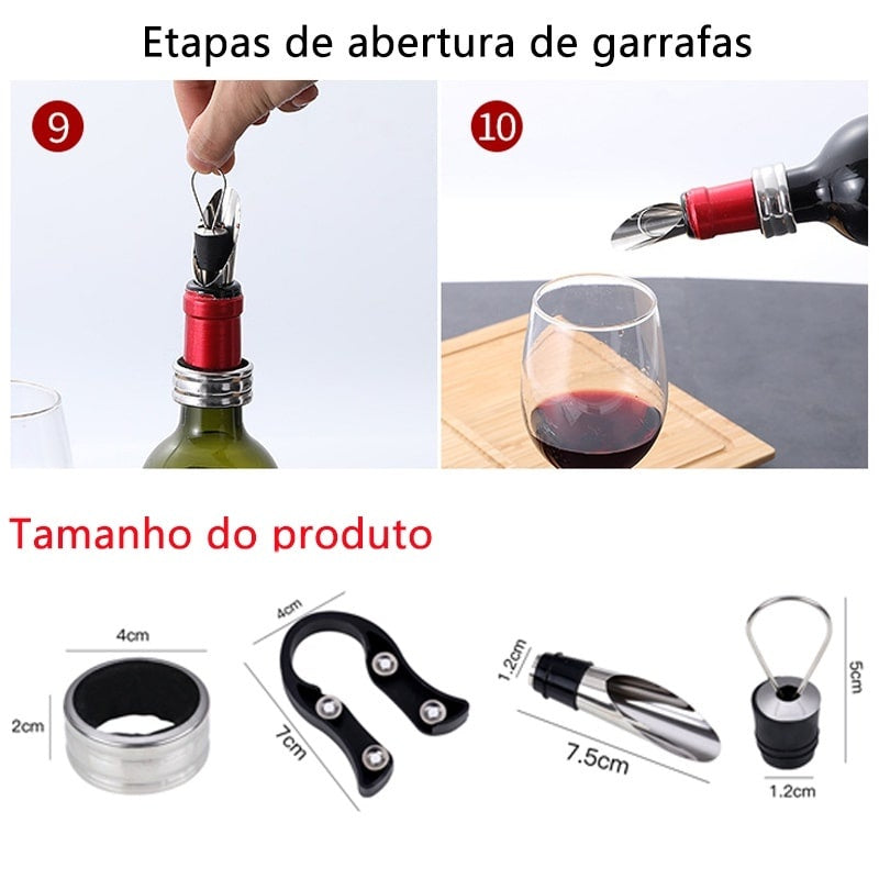 KIT Vinho Essencial: 5 peças - 🔥SUPER OFERTA🔥