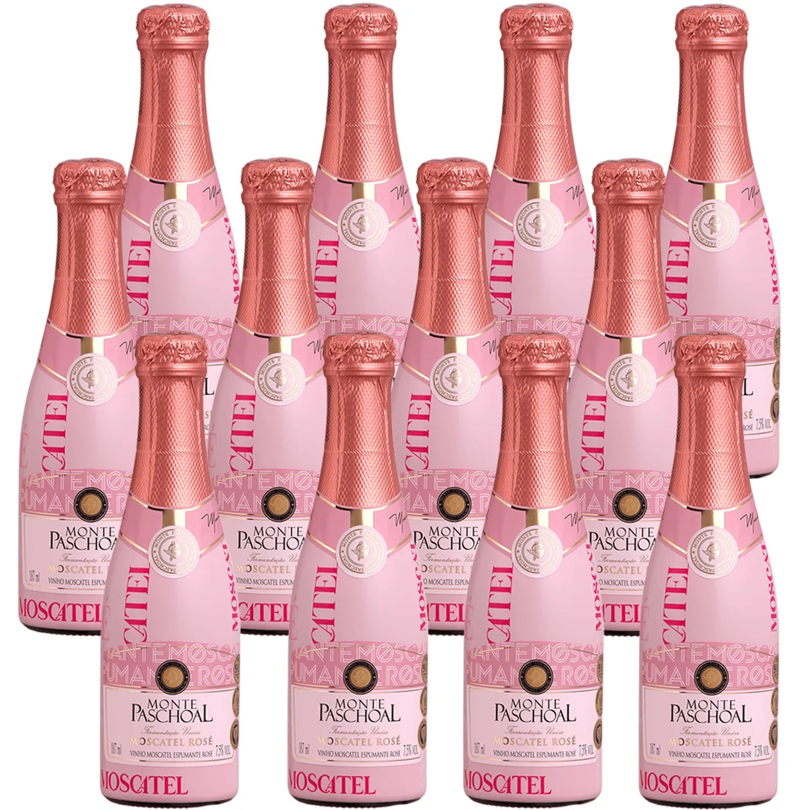 Kit Mini Espumante Monte Paschoal Moscatel Rose 12x187ml
