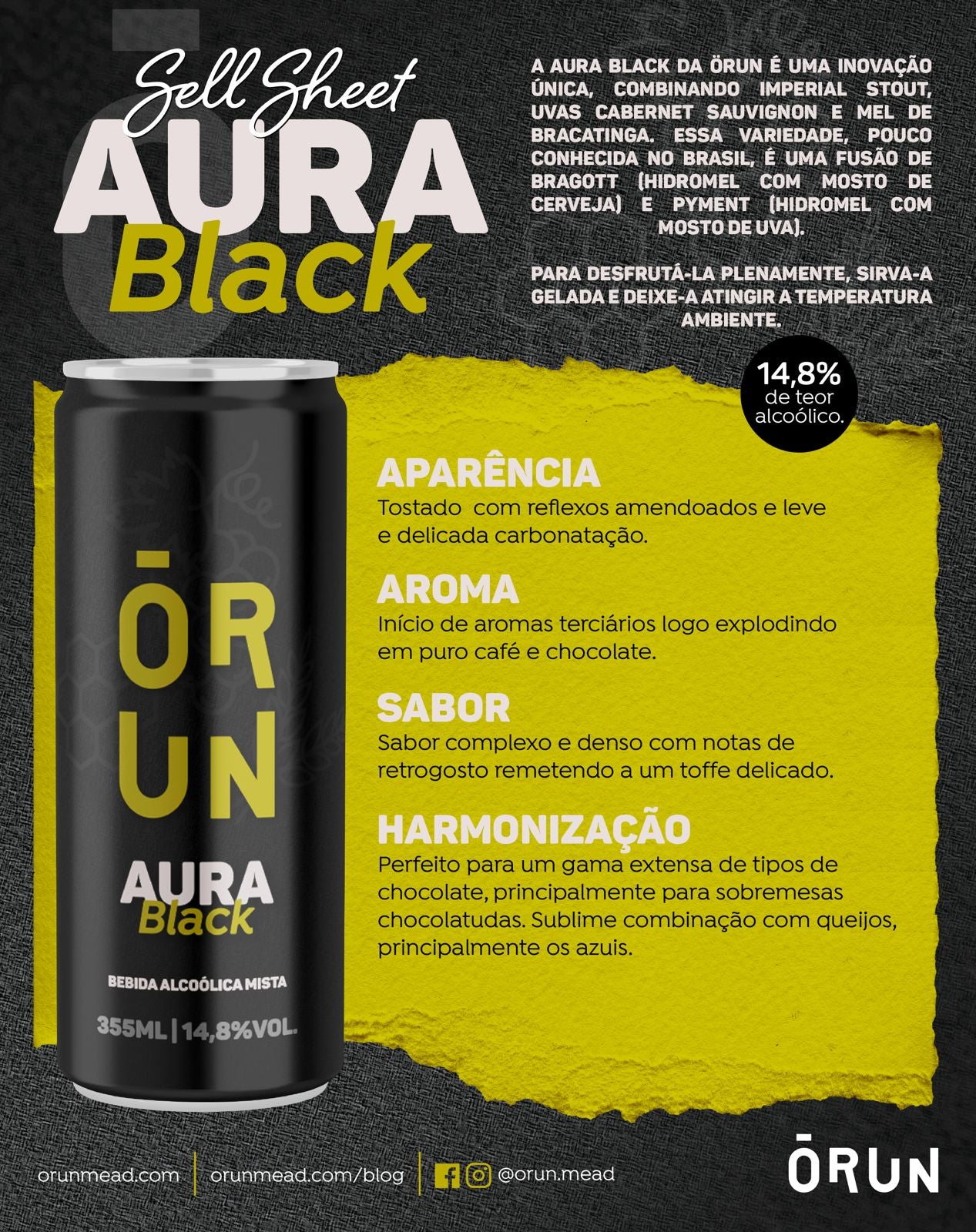 Orun Aura Black hidomel 355 ml