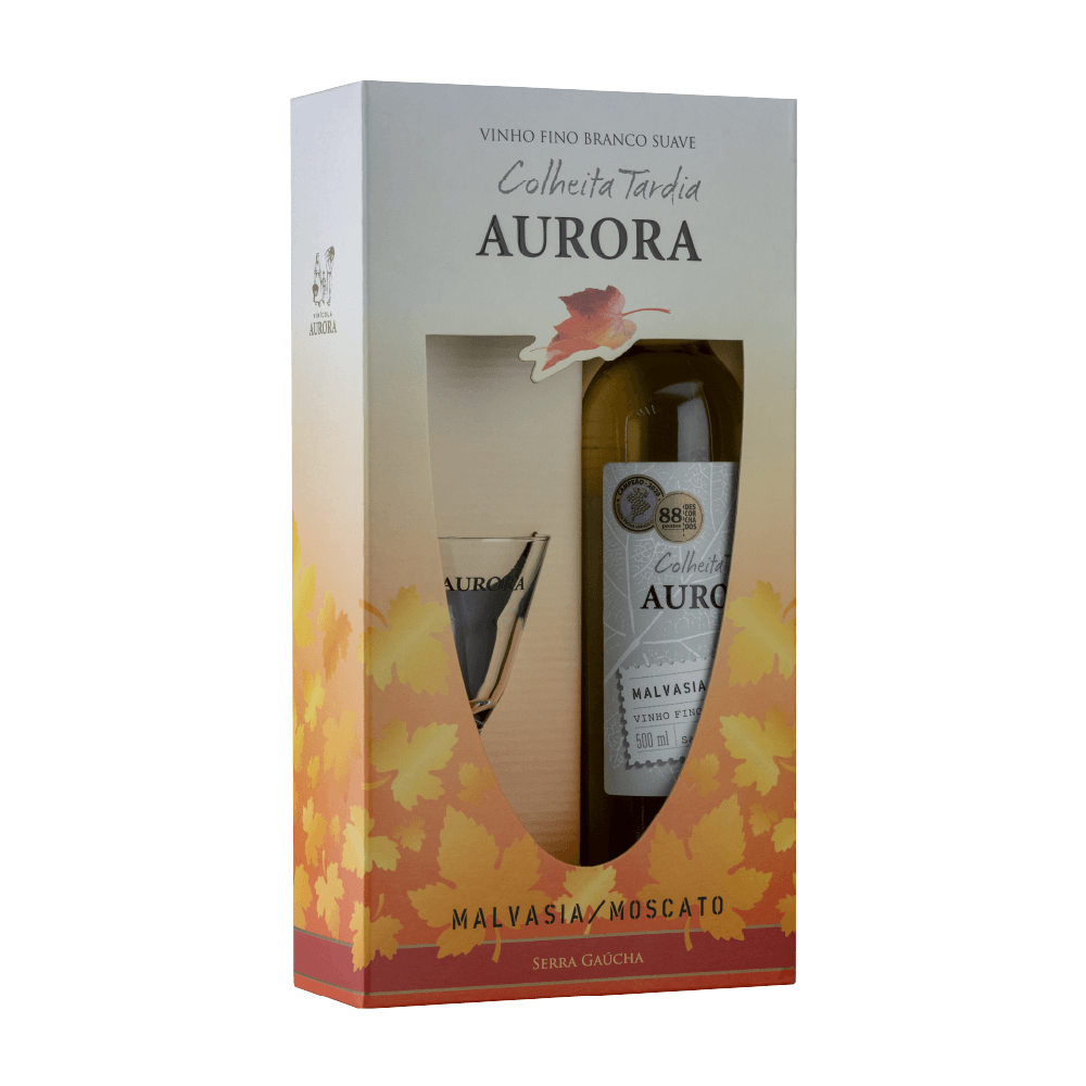 Kit Vinho Brasileiro AURORA Colheita Tárdia com 1 Taça