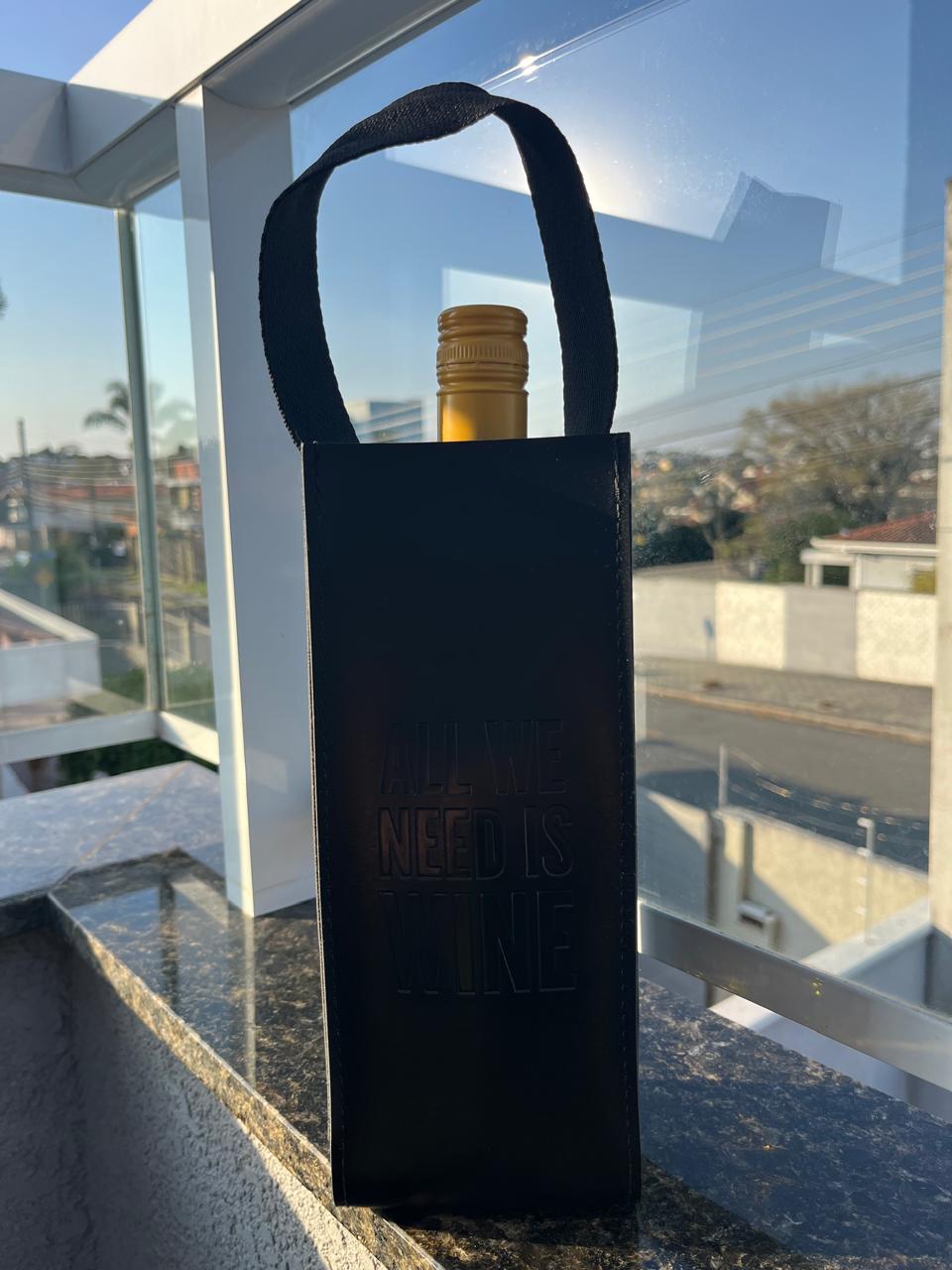 Wine bag Preto sintético para 1 garrafa