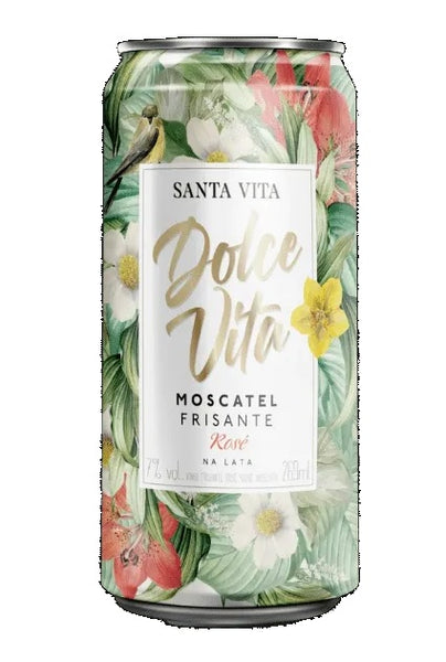 Vinho Frisante Dolce Vita Moscatel Rose lata 269ml